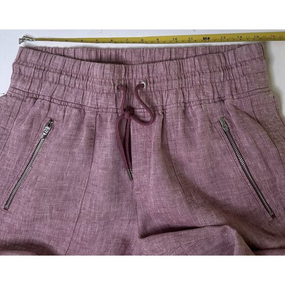 Athleta Cabo Linen Wide Leg Pant in Tawny Rose/Orchid Pink Size 10 - Picture 8 of 9